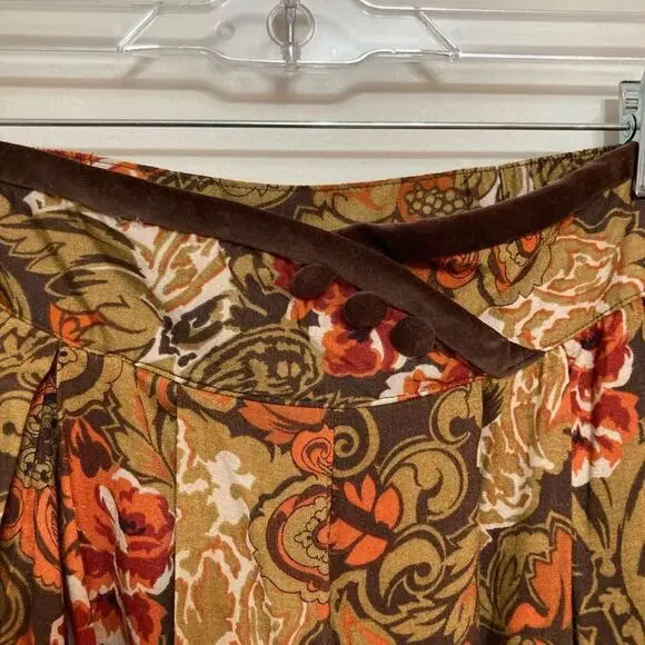 Vintage Deadstock Leslie Fay Sportswear Wide Leg Crop Culottes in Fall Floral - Picture 3 of 10